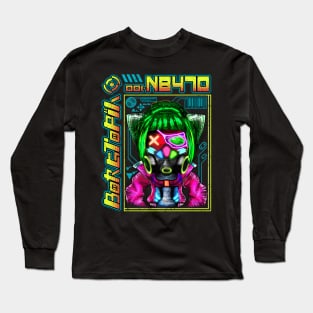 Neon Gas Mask Girl Long Sleeve T-Shirt